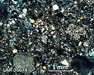 LAR 06674 Meteorite Thin Section Photo with 2.5x magnification in Cross-Polarized Light