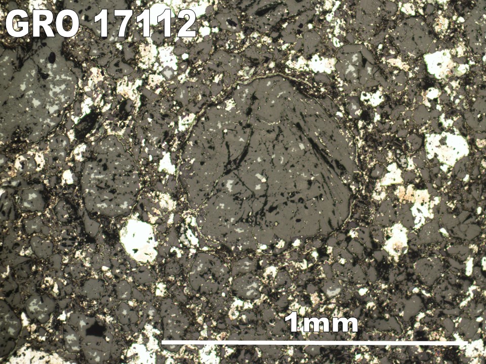 Thin Section Photo of Sample GRO 17112 in Reflected Light with 5X Magnification