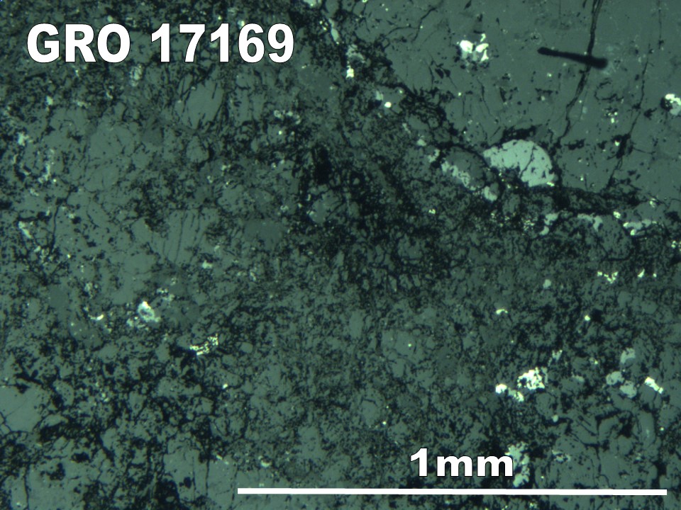 Thin Section Photo of Sample GRO 17169 in Reflected Light with 5X Magnification