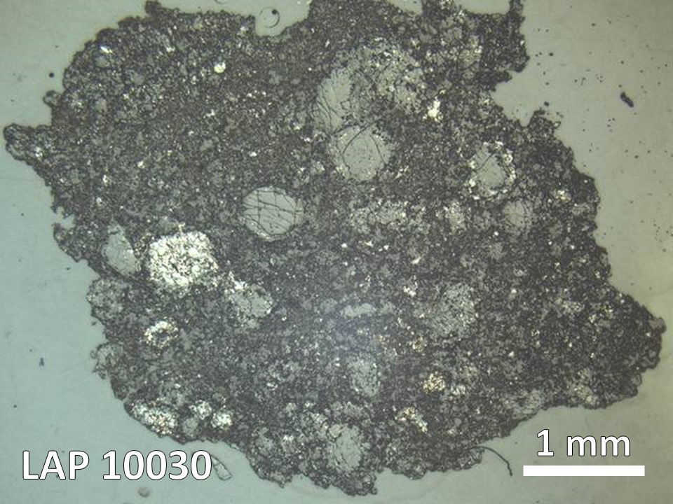 Thin Section Photo of Sample LAP 10030 in Reflected Light with  Magnification