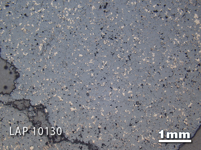 Thin Section Photo of Sample LAP 10130 in Reflected Light with 1.25X Magnification