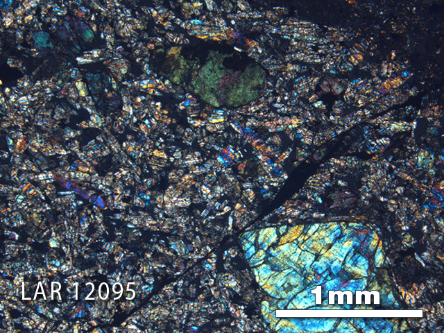 Thin Section Photograph of Sample LAR 12095 in Cross-Polarized Light