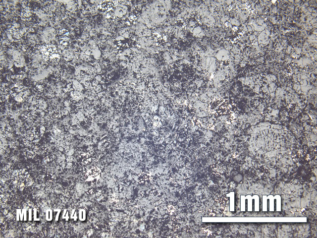 Thin Section Photo of Sample MIL 07440 at 2.5X Magnification in Reflected Light