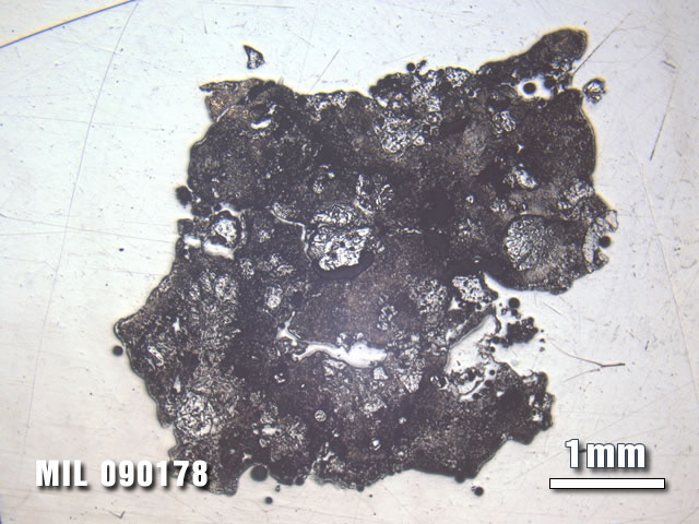 Thin Section Photo of Sample MIL 090178 at 1.25X Magnification in Reflected Light