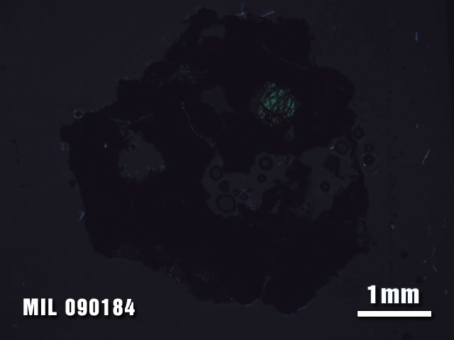 Thin Section Photo of Sample MIL 090184 at 1.25X Magnification in Cross-Polarized Light