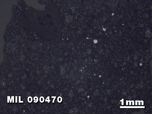 Thin Section Photo of Sample MIL 090470 in Reflected Light with 1.25X Magnification