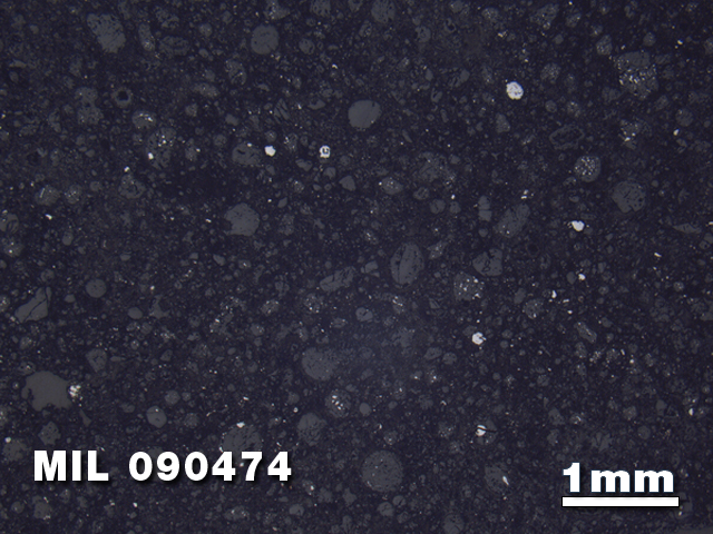 Thin Section Photo of Sample MIL 090474 in Reflected Light with 1.25X Magnification