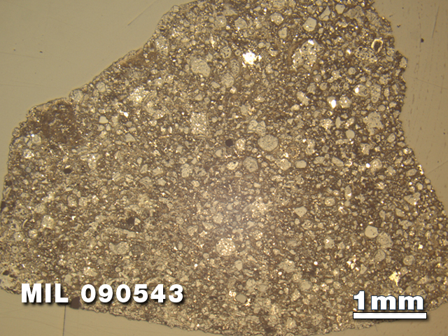 Thin Section Photo of Sample MIL 090543 in Reflected Light with 1.25X Magnification