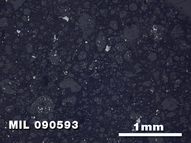 Thin Section Photo of Sample MIL 090593 in Reflected Light with 2.5X Magnification