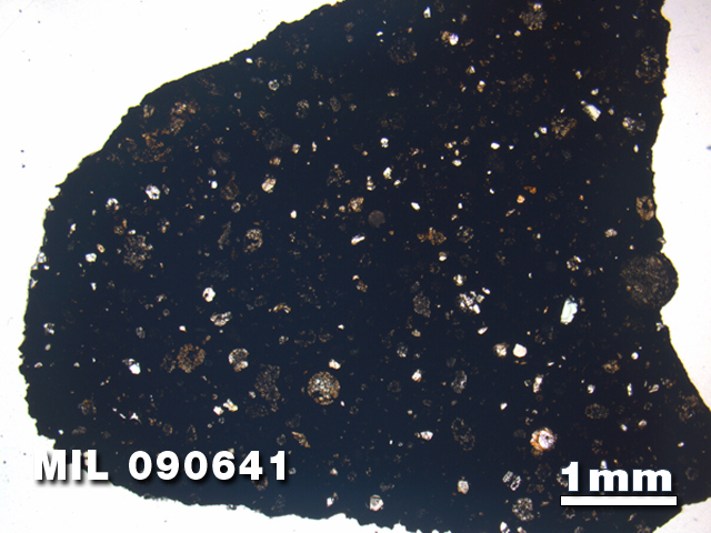 Thin Section Photo of Sample MIL 090641 in Plane-Polarized Light with 1.25X Magnification