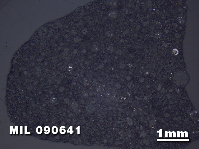 Thin Section Photo of Sample MIL 090641 in Reflected Light with 1.25X Magnification