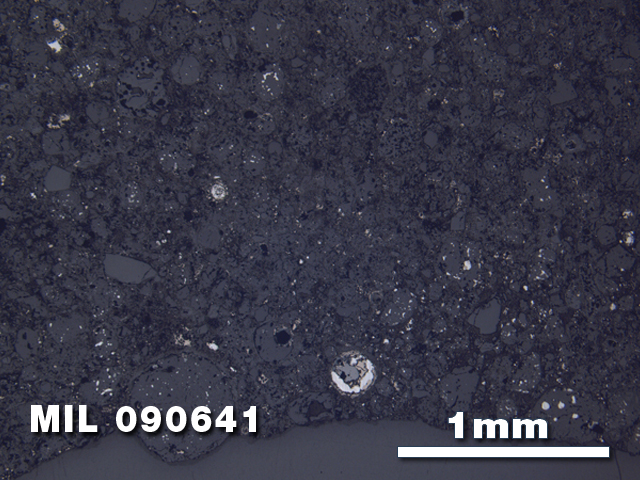 Thin Section Photo of Sample MIL 090641 in Reflected Light with 2.5X Magnification