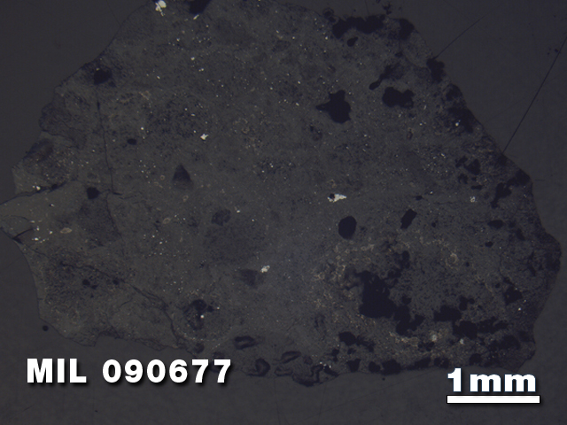 Thin Section Photo of Sample MIL 090677 in Reflected Light with 1.25X Magnification