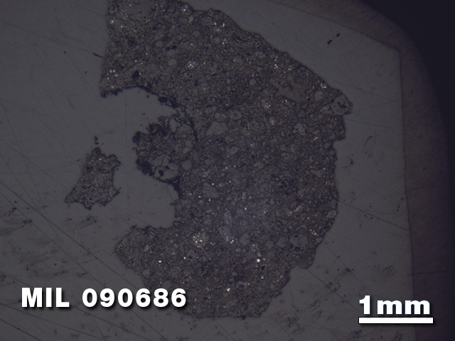 Thin Section Photo of Sample MIL 090686 in Reflected Light with 1.25X Magnification