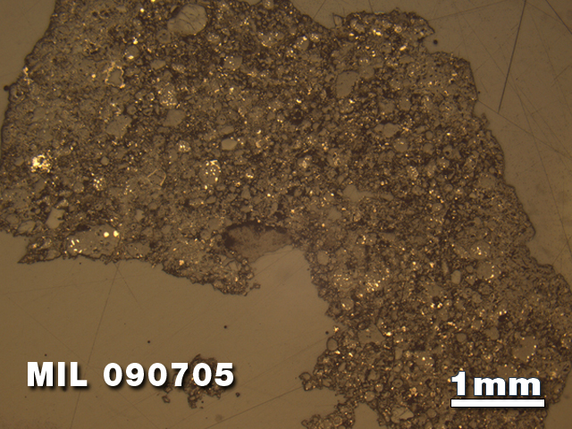 Thin Section Photo of Sample MIL 090705 in Reflected Light with 1.25X Magnification