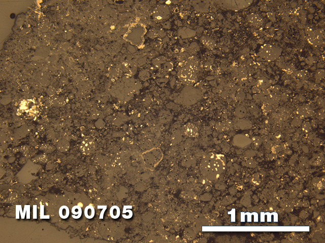 Thin Section Photo of Sample MIL 090705 in Reflected Light with 2.5X Magnification