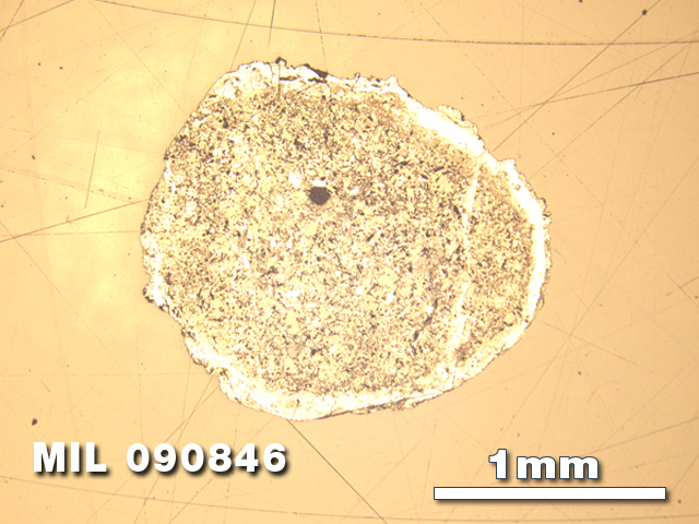 Thin Section Photo of Sample MIL 090846 in Reflected Light with 2.5X Magnification