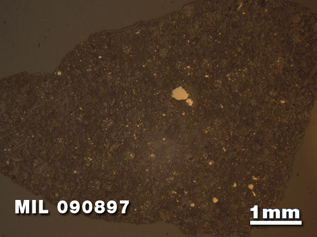 Thin Section Photo of Sample MIL 090897 in Reflected Light with 1.25X Magnification