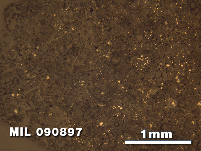 Thin Section Photo of Sample MIL 090897 in Reflected Light with 2.5X Magnification