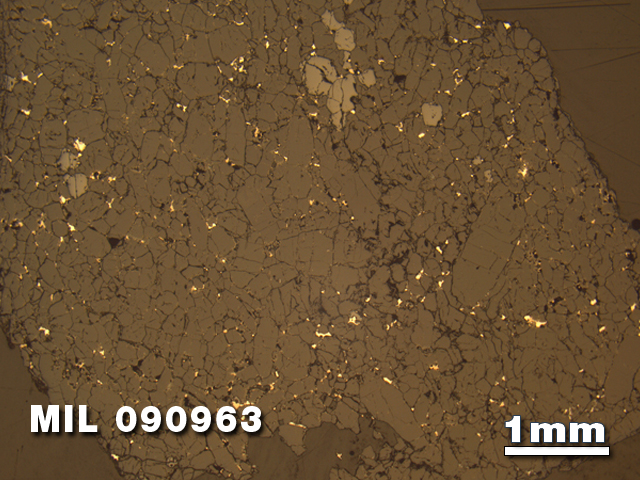 Thin Section Photo of Sample MIL 090963 in Reflected Light with 1.25X Magnification