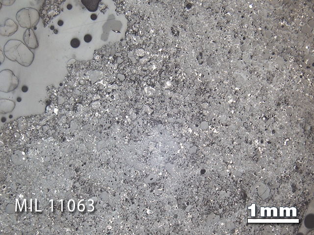 Thin Section Photo of Sample MIL 11063 in Reflected Light with 1.25x Magnification