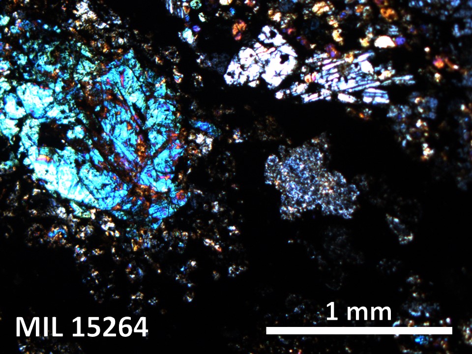 Thin Section Photo of Sample MIL 15264 in Cross-Polarized Light with 5X Magnification