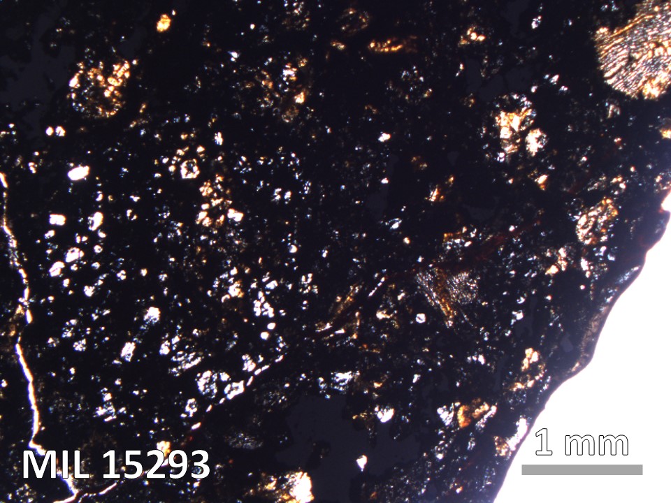 Thin Section Photo of Sample MIL 15293 in Plane-Polarized Light with 2.5X Magnification