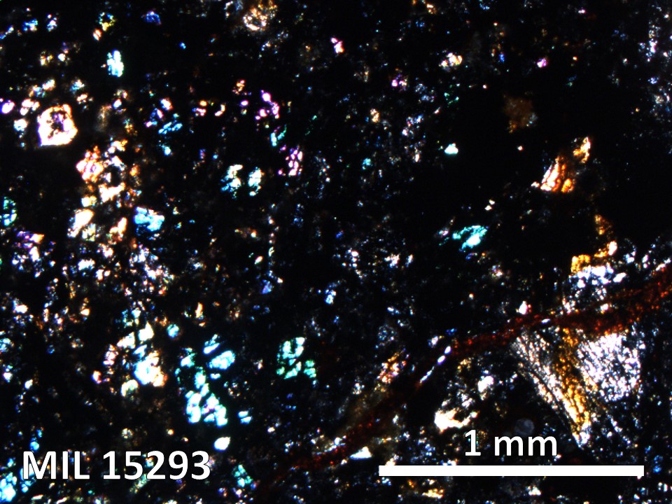 Thin Section Photo of Sample MIL 15293 in Cross-Polarized Light with 5X Magnification