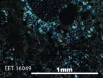 Thin Section Photo of Sample EET 16049 in Cross-Polarized Light with 5X Magnification