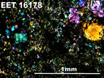 Thin Section Photo of Sample EET 16178 in Cross-Polarized Light with 5X Magnification