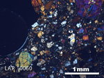 Thin Section Photo of Sample LAP 10060 in Cross-Polarized Light with 2.5X Magnification