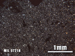 Thin Section Photo of Sample MIL 07218 at 2.5X Magnification in Cross-Polarized Light