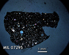 Thin Section Photo of Sample MIL 07295 in Cross-Polarized Light with 1.25x Magnification