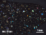 Thin Section Photo of Sample MIL 07361 at 1.25X Magnification in Cross-Polarized Light