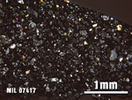 Thin Section Photo of Sample MIL 07417 at 2.5X Magnification in Cross-Polarized Light