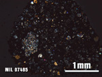 Thin Section Photo of Sample MIL 07485 at 2.5X Magnification in Cross-Polarized Light