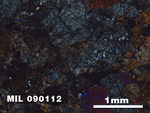 Thin Section Photo of Sample MIL 090112 in Cross-Polarized Light with 2.5X Magnification