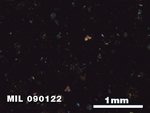 Thin Section Photo of Sample MIL 090122 in Cross-Polarized Light with 2.5X Magnification
