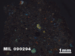 Thin Section Photo of Sample MIL 090294 in Cross-Polarized Light with 1.25X Magnification