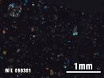 Thin Section Photo of Sample MIL 090301 at 2.5X Magnification in Cross-Polarized Light