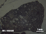Thin Section Photo of Sample MIL 090480 at 1.25X Magnification in Reflected Light