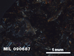 Thin Section Photo of Sample MIL 090687 in Cross-Polarized Light with 2.5X Magnification