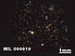Thin Section Photo of Sample MIL 090919 in Cross-Polarized Light with 1.25X Magnification