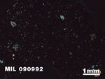 Thin Section Photo of Sample MIL 090992 in Cross-Polarized Light with 1.25X Magnification