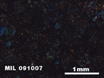 Thin Section Photo of Sample MIL 091007 in Cross-Polarized Light with 2.5X Magnification