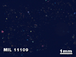 Thin Section Photo of Sample MIL 11109 in Cross-Polarized Light with 1.25X Magnification