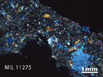 Thin Section Photo of Sample MIL 11275 in Cross-Polarized Light with 1.25x Magnification