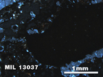 Thin Section Photo of Sample MIL 13037 in Cross-Polarized Light with 2.5X Magnification