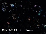 Thin Section Photo of Sample MIL 13136 in Cross-Polarized Light with 5X Magnification