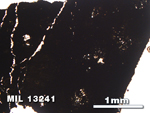 Thin Section Photo of Sample MIL 13241 in Plane-Polarized Light with 2.5X Magnification